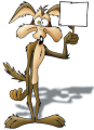 Click on picture for full size Wiley Coyote blank sign transparent background png clip art