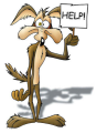 Click on picture for full size Wiley Coyote help sign transparent background png clip art
